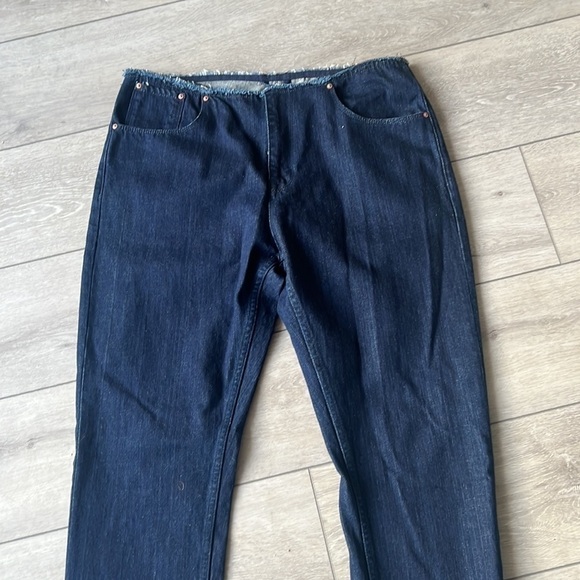 Asos straight leg distressed hem and waist nwt mens dark jeans size 34 x 34 - Picture 2 of 10